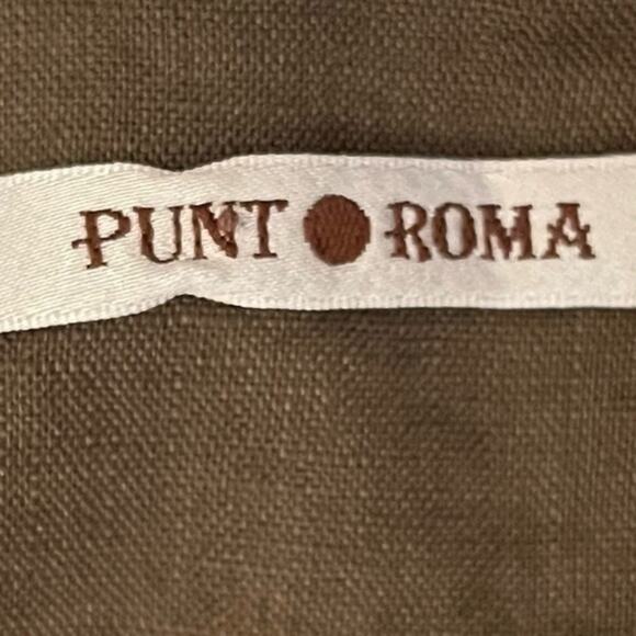 Punt Roma Taupe 100% Linen Embroidered Lace Cottage Coastal Jacket NWT Size 8 - Picture 8 of 12